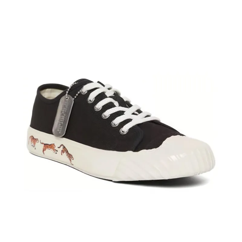 KENZO Low Top Skateboard Shoes Women's Black White-2
