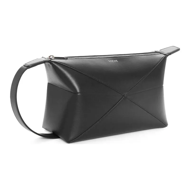 LOEWE Cow Leather Toiletry Bag Men's Black-1