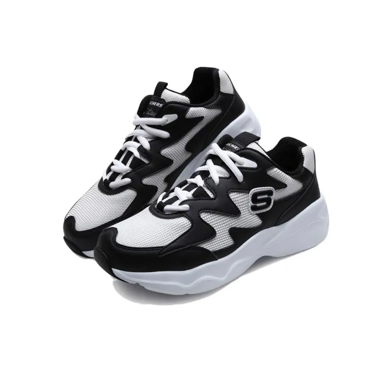 Skechers Anti-Slip Wear-Resistant Low-Top Casual Shoes Women's Black White-3