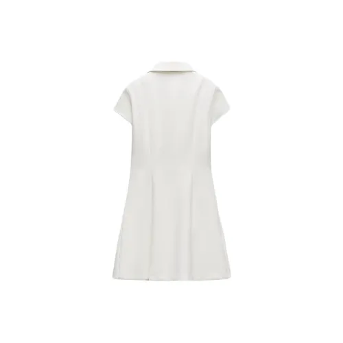 ZARA Short-Sleeved Dresses Women's White