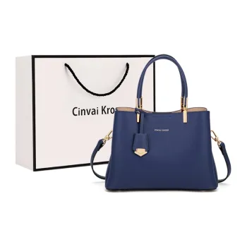 Simvay Clos Cow Leather One Shoulder Handbags Medium Size Women's Blue/Black/Burgundy