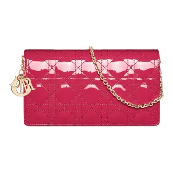 DIOR Lady Dior Calfskin Clutch Women's Pink
