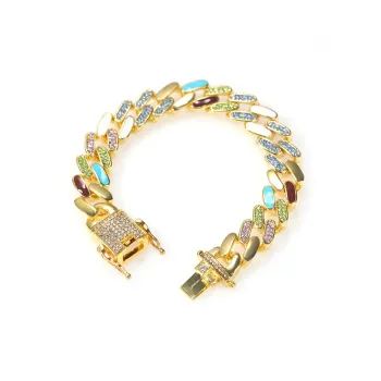 Inkopper Men Hiphop Bracelet Cuban HPC