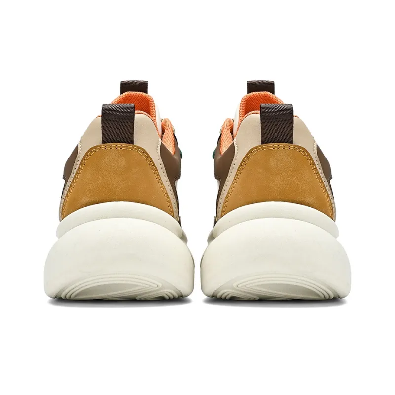 Binary Cushioning Abrasion Resistant Support Lightweight Rebound Low Top Casual Shoes Men's Beige Brown-4