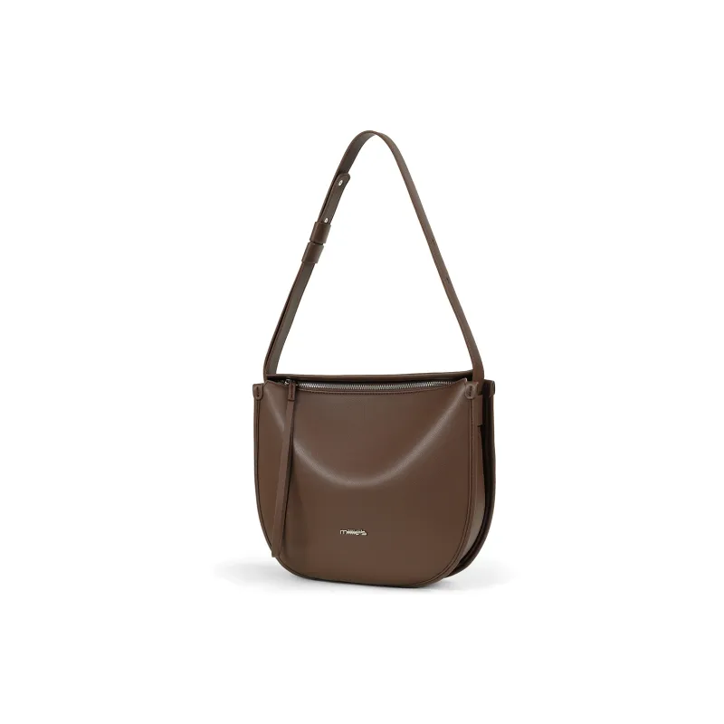 MILLIE'S Synthetic Leather Shoulder Bag Crossbody Bag Tote Saddle Bag Regular Women's Brown/Black-1