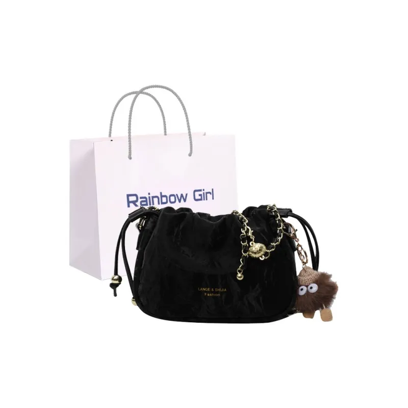 Rainbow Girl PU Shoulder Bag Regular Women's Green/Pink/Ecru/Black-21