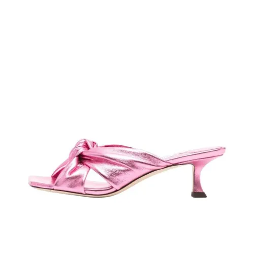 Jimmy Choo 50mm Avenue Metallic Leather Mules