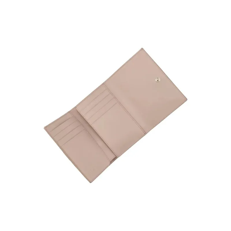 Furla Calfskin Wallet Mini Unisex Pink & Beige-2