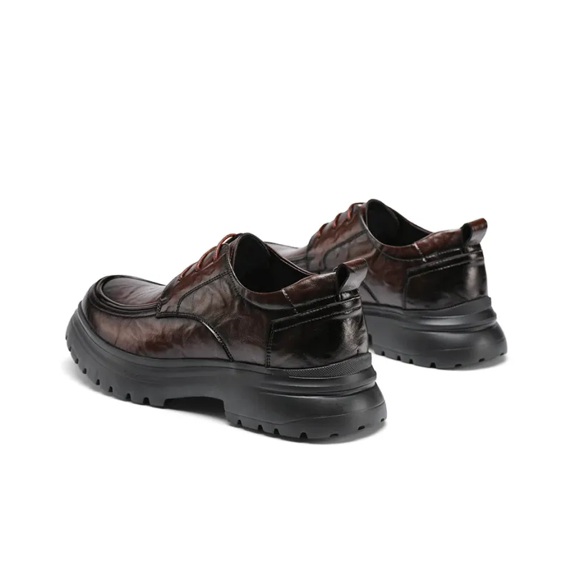 G.N.SHIJIA Dress Shoes Men Low Top Black/Brown-14