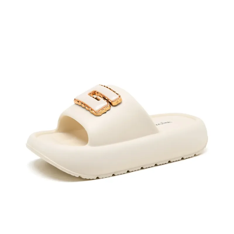 EXULL Q Slide Slippers Cool Drag Women's Beige-1