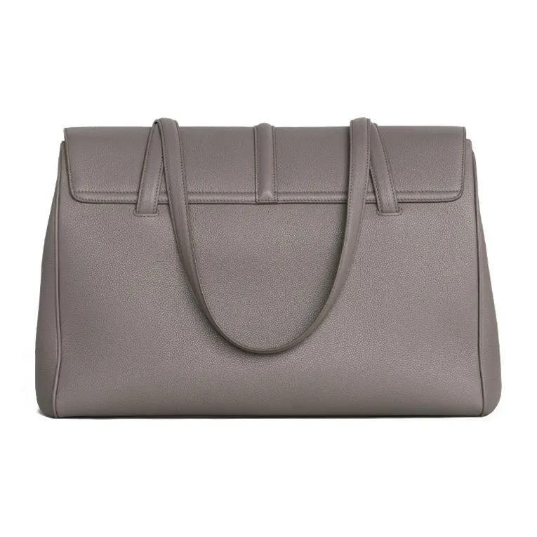 CELINE 16 Cow Leather Shoulder Bag Briefcase Handbag Large Size Women's Egg Stone Color-2