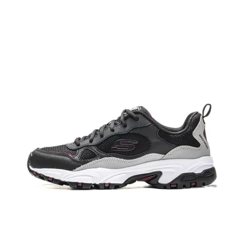 Skechers Slip Resistant Low Top Chunky Sneakers Men's Black Gray Color