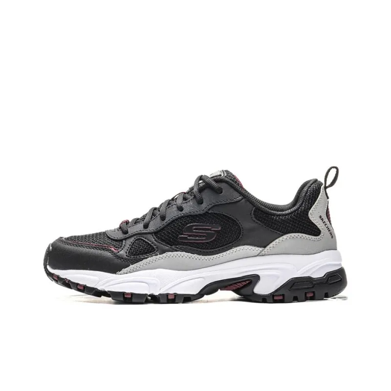 Skechers Slip Resistant Low Top Chunky Sneakers Men's Black Gray Color-0