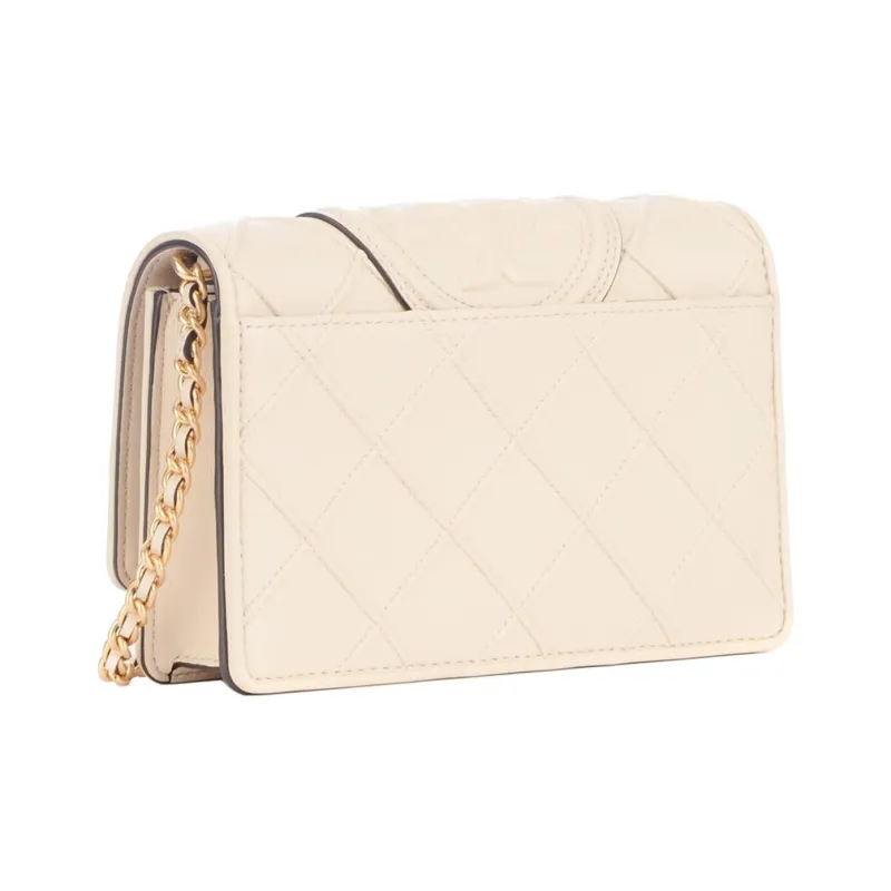 TORY BURCH Fleming Chain Wallet New Cream-4