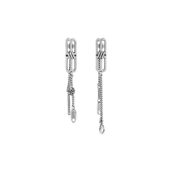Balenciaga Brass Earrings Unisex Silver