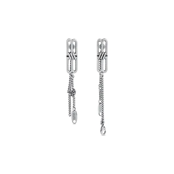 Balenciaga Brass Earrings Unisex Silver-0