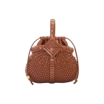 LOEWE Calfskin Basket Bag, Shoulder Bag, Crossbody Bag, Handbag Mini Women's Dark Umber