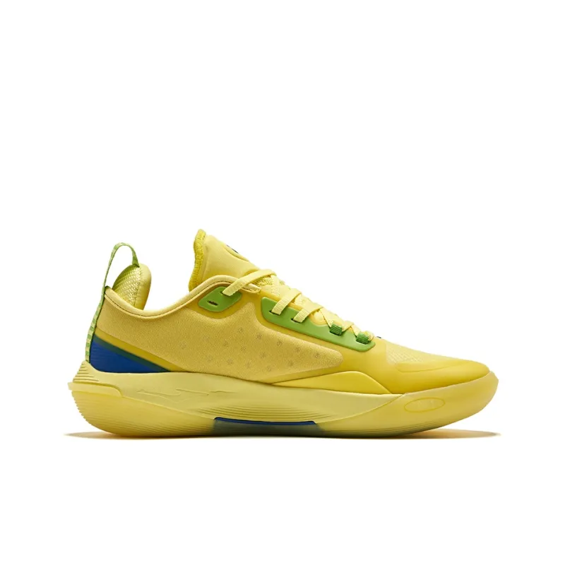 Erke Raid Shock Absorbers Rebound Low Top Basketball Shoes Men's Lemon-1