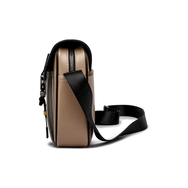 FAIRWHALE PVC Shoulder Bag, Crossbody Bag, Messenger Bag Small Size Unisex Lead Gray, Apricot, Ecru-20