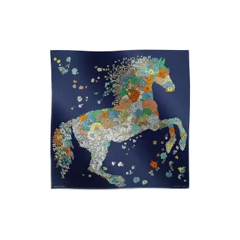 HERMES Silk Scarves Women's Blue