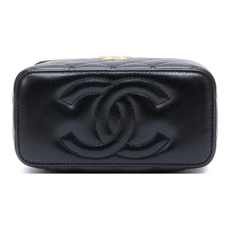 CHANEL Lambskin Shoulder Bag, Crossbody Bag Women's Black-2