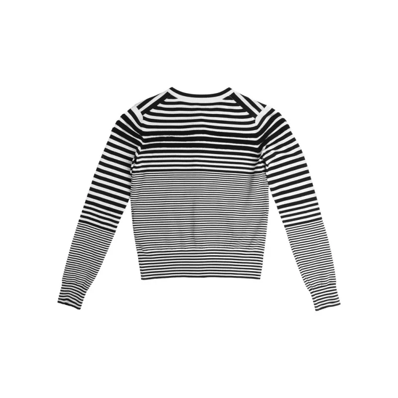 TCH Knitwear Women's Black White Stripes-1