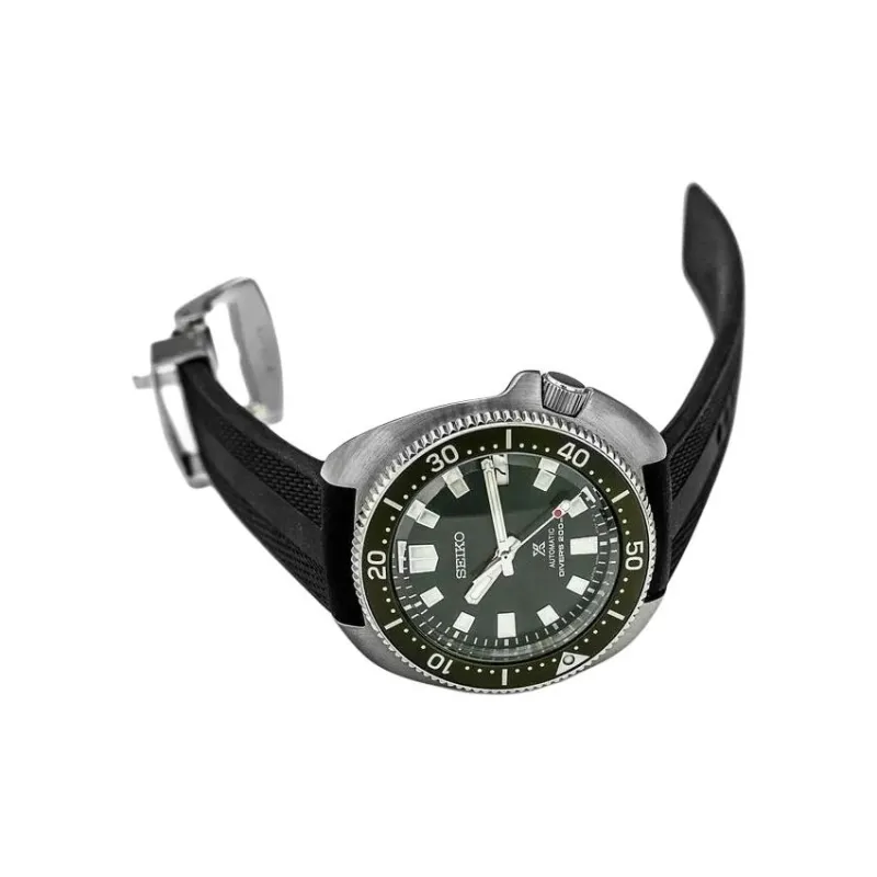 SEIKO Prospe Mechanical Movement Silicone Strap Watch Men's Watches Green Dial Spb153-2