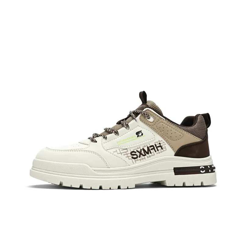 Binary Anti Slip Wear Resistant Waterproof Breathable Height Increasing Low Top Casual Shoes Men's Beige Brown-0