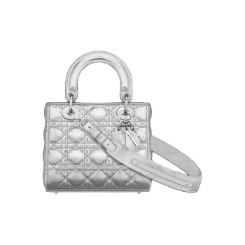 DIOR Lady DiorMy ABCDior Calfskin Shoulder Bag Crossbody Bag Handbag Women's Silver