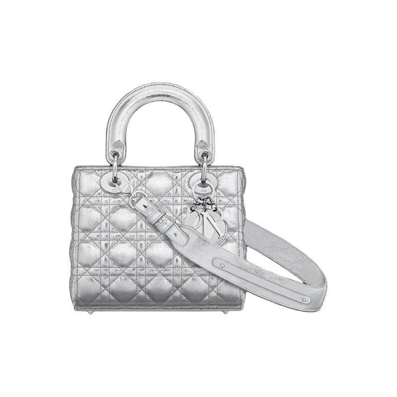 DIOR Lady DiorMy ABCDior Calfskin Shoulder Bag Crossbody Bag Handbag Women's Silver-0