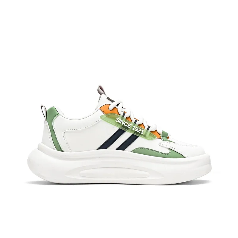 Binary Casual Shoes Men Low Top White Green-1