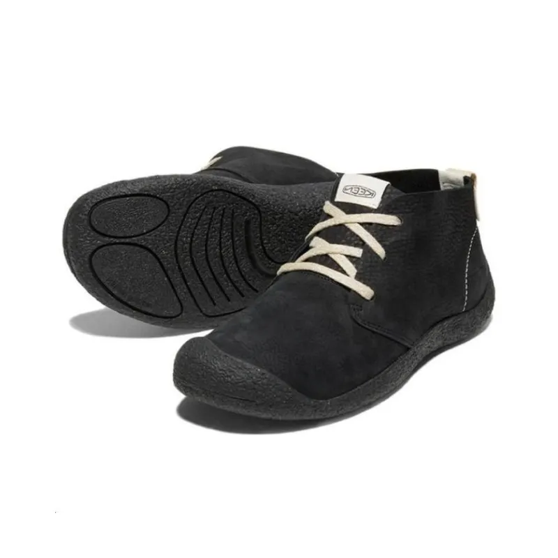 KEEN Mosey Chukka LEATHER Slip-Resistant Mid-Top Outdoor Shoes Men's Black-2