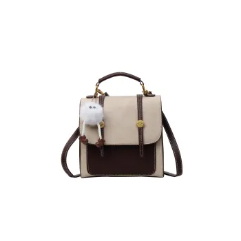 Cwatcun PU One Shoulder Crossbody Portable Backpack Regular Women's Black/Brown