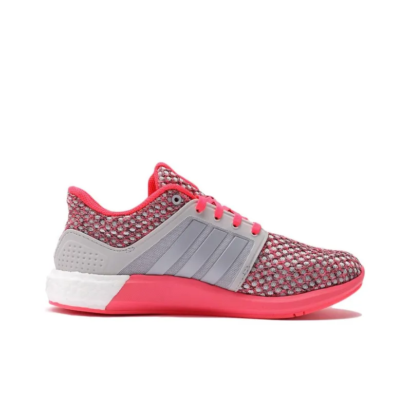 Adidas Cushioning Wear Resistant Low Top Running Shoes Women's Gray Red-1