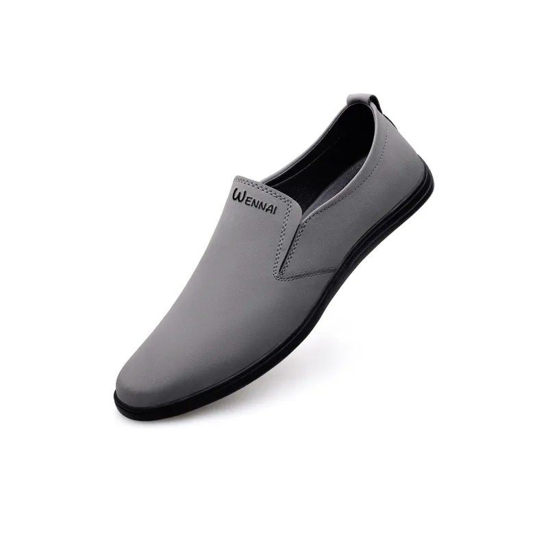 Wen Nai Dress Shoes Men Low Top Gray-2
