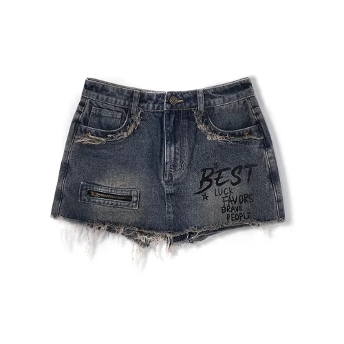 EPTISON WOMAN Denim Shorts Women's Vintage Blue