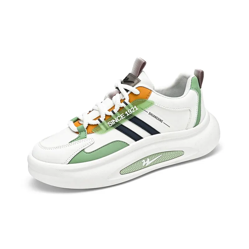 Binary Casual Shoes Men Low Top White Green-2