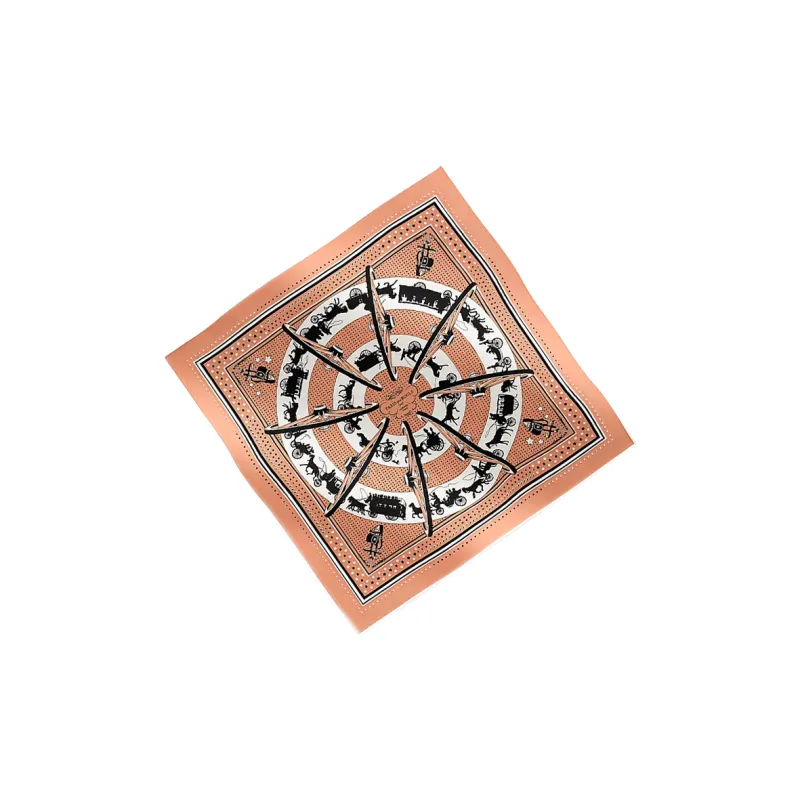 HERMES Silk Scarves Women's Brown-2