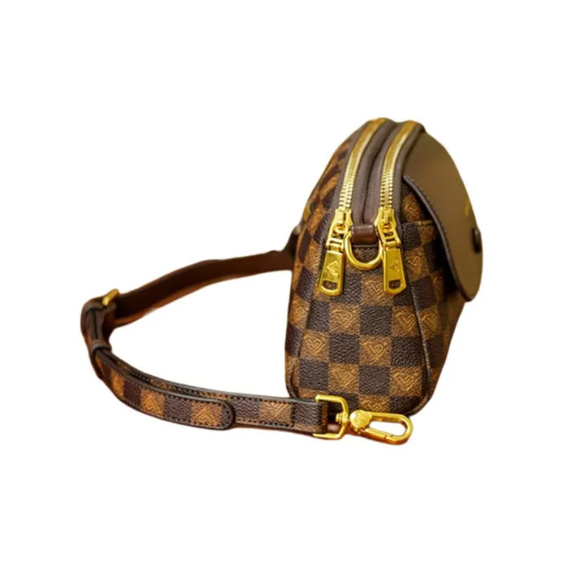 LUCKY DIAMOND PVC Shoulder Bag, Crossbody Bag Regular Women's Coffee-1