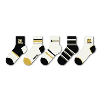 MANCHU Mid Calf Socks Men's 5 Pack Mixed Color