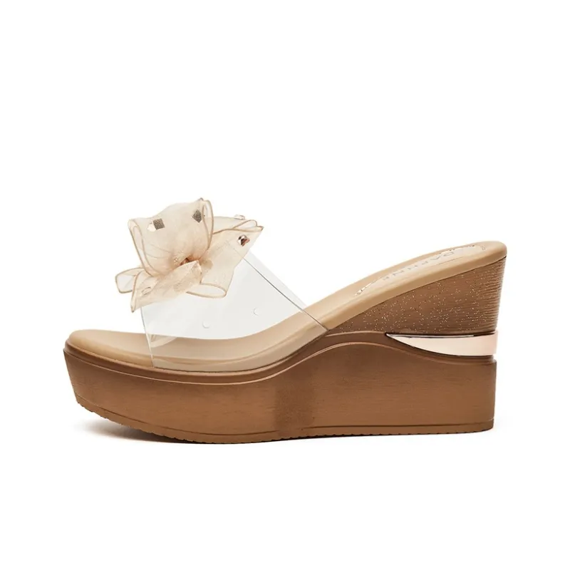 DAPHNE Slide Slippers Women's Champagne-0