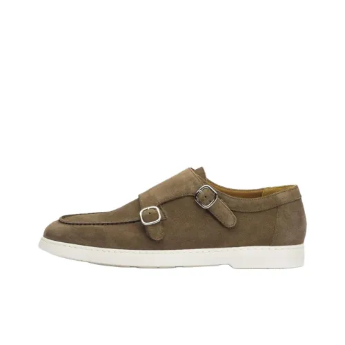 DOUCAL'S Round-toe Suede Monk Shoes