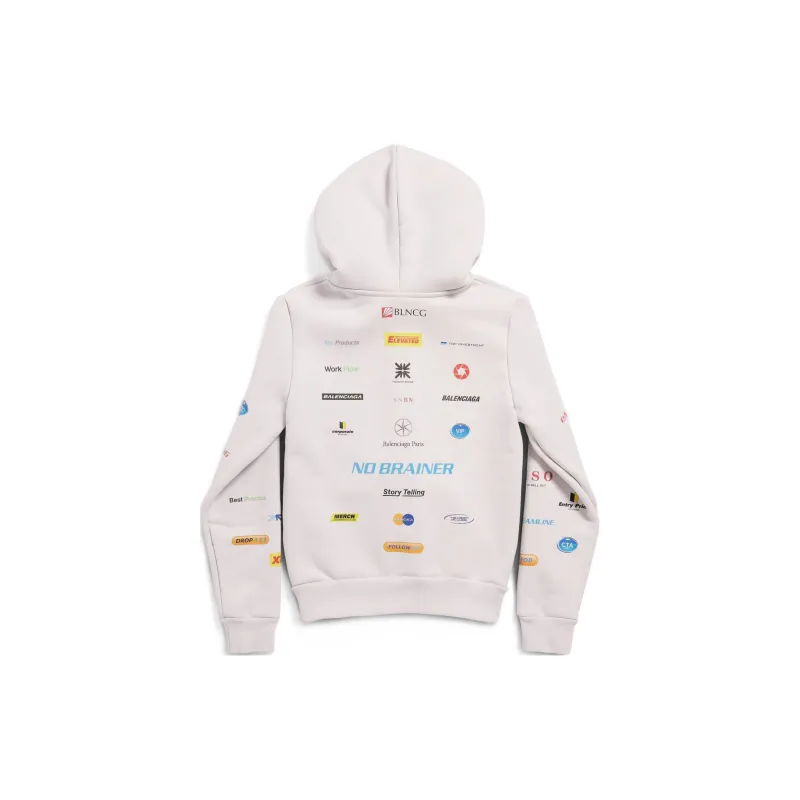 Balenciaga Business English Zip-Up Hoodie-1