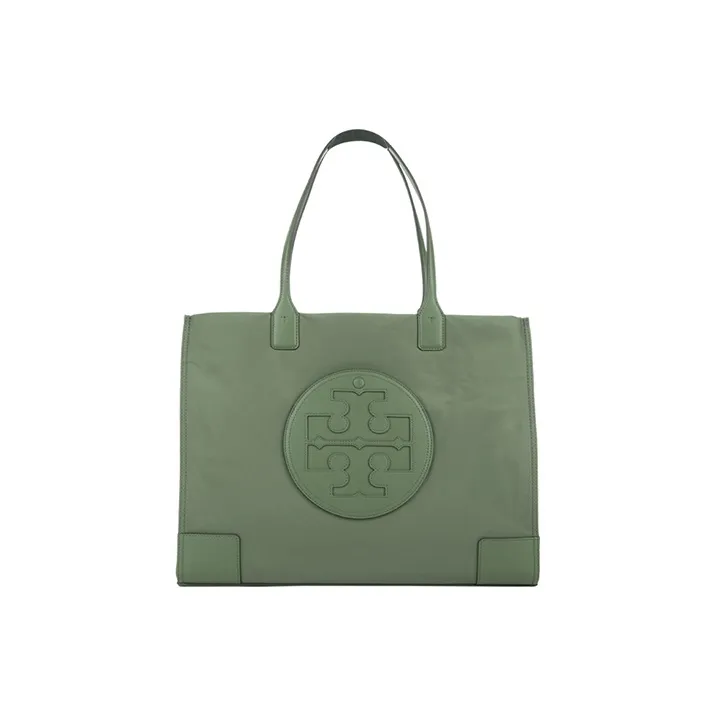 TORY BURCH Ella Nylon Tote Bag, Shopping Bag, Handbag Medium Size Women's Green-0