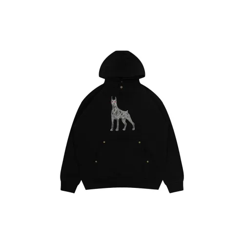 GRAF Sweatshirts Men White Doberman Black Cardigan Hoodie