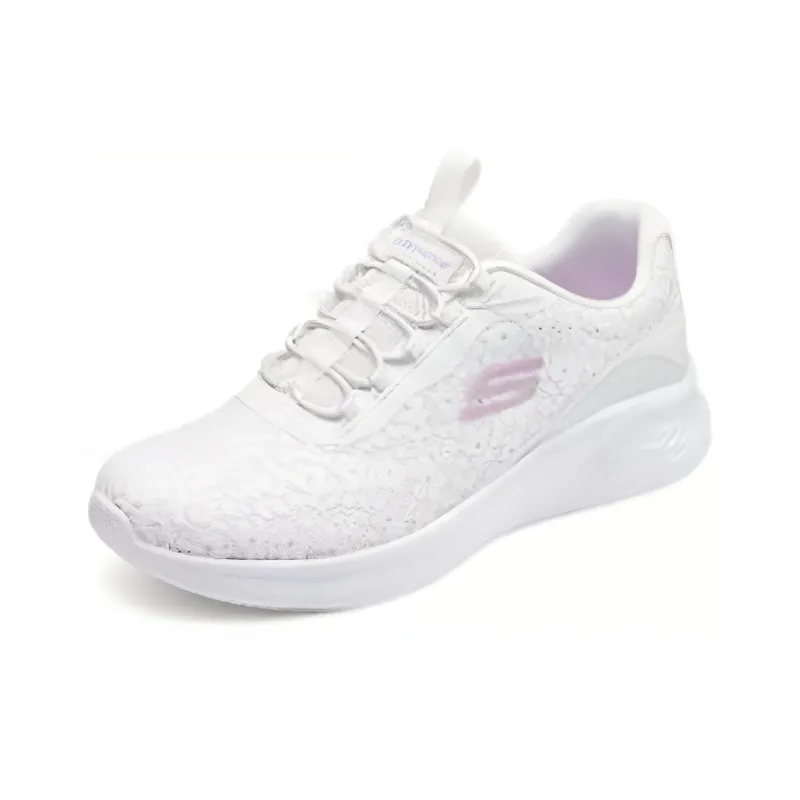 Skechers Cushioning, Wear Resistant Low Top Casual Running Shoes Women's White-2