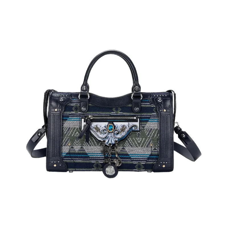 Anthracene Jacquard Shoulder Bag, Crossbody Bag, Handbag Regular Women's Brown-3