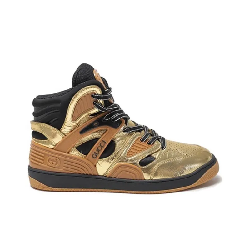 GUCCI Basket Low Gold Black-6