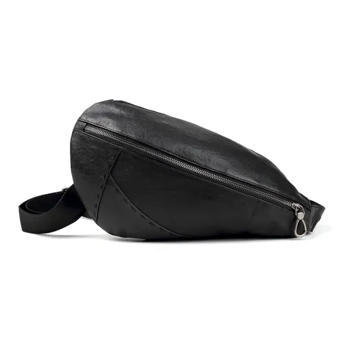 Old man's head Sling Bags Black