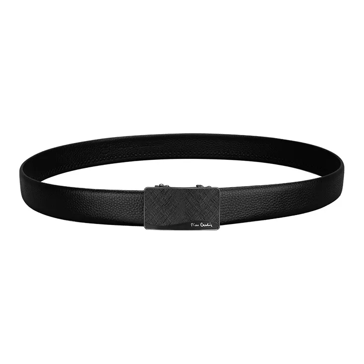 PIERRE CARDIN Genuine Leather Business Automatic Buckle Top Grain Cow Leather Belts Men's Black-4